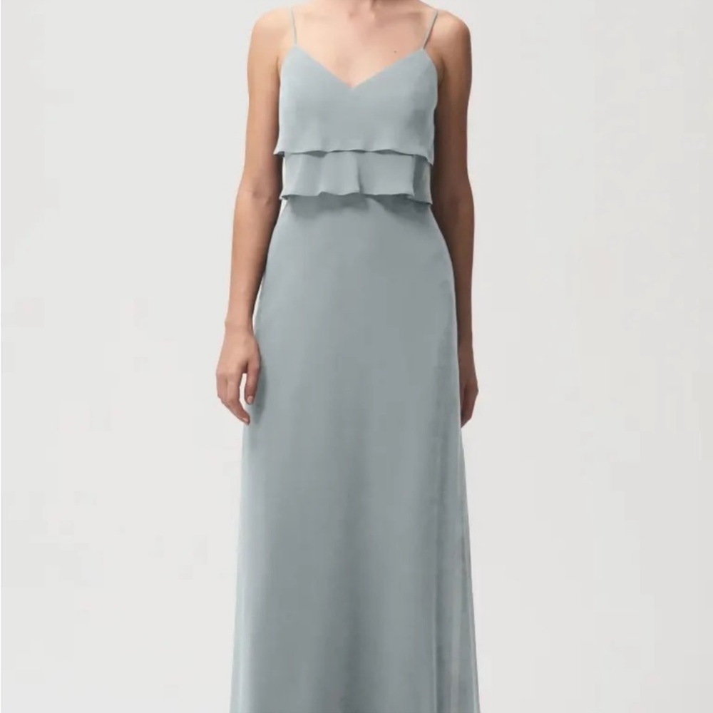 Jenny Yoo Bridesmaid Dress Bella Como in Mineral Luxe Chiffon Size 14 NWT